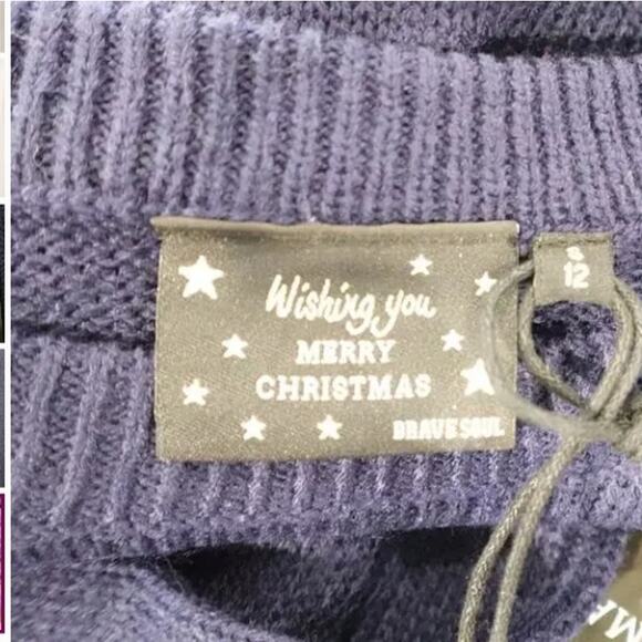 Brave Soul Navy Reindeer / NEW / Christmas ugly sweater - Picture 4 of 6